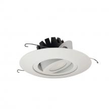 Nora NRM3-64L235FWW - 6" Marquise III Adjustable Surface Gimbal, 1500lm, 3500K, Flood Optic, White Reflector &