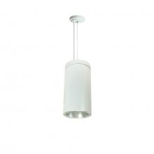 Nora NYLS3-6C1L240FC12DDW - 6" Sapphire III Cable Mount White Cylinder, Diffused Clear Reflector/Diffused Clear Flange,