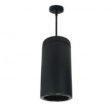 Nora NYLS3-6P1L330SC12BBB - 6" Sapphire III Pendant Mount Black Cylinder, Black Reflector/Black Flange, 120-277; 0-10V