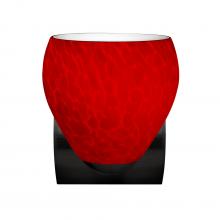 Besa Lighting 1WZ-4122RC-BK - Besa, Bolla Mini Sconce, Red Cloud, Satin Nickel Finish, 1x60W E26 Base