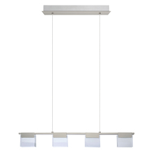 Eglo 201438A - 4 LT Integrated LED Linear Pendant w/ Matte Nickel Finish & Frosted Glass Shades