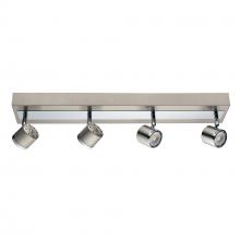 Eglo 201735A - 4 LT Integrated LED Track Light w/ Matte Nickel & Chrome Finish & Adjustable Lamp Heads