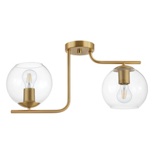 Eglo 204336A - 2 LT Ceiling Light w/ Brushed Gold Finish & Clear Glass Shades