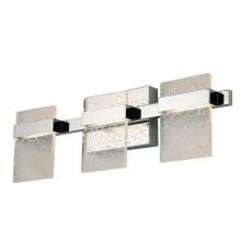 Eglo 204485A - 3 LT Integrated LED Bath/Vanity Light w/ Chrome Finish & Clear Seedy Acrylic Shade
