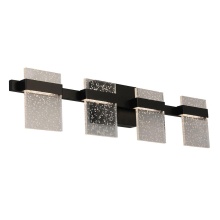 Eglo 204488A - 4 LT Integrated LED LED Bath/Vanity Light w/ Black Finish & Clear Seedy Acrylic Shade