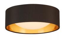 Eglo 204717A - Integrated LED 12" Ceiling Light w/ Black & Gold Fabric Shade & White Acrylic Diffuser