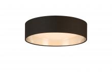 Eglo 204722A - Integrated LED 16" Ceiling Light w/ Black & Brushed Nickel Fabric Shade w/ White Acrylic Diffuse