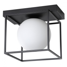 Eglo 205618A - 1 LT Ceiling or Wall Light w/ Matte Black Finish & White Sphere Glass
