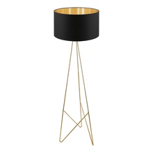 Eglo 39231A - 1 LT Floor Lamp w/ a Gold Finish Base & Black Exterior & Gold Interior Shade