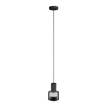 Eglo 39725A - 1 LT Mini Pendant w/ Black Finish & White Interior & Clear Outer Glass Shade