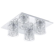 Eglo 91733A - 4 LT Ceiling Light w/ Chrome Finish & Clear Glass Shades Surrounding Spiral Chrome Accent