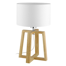 Eglo 97516A - 1 LT Table Lamp w/ a Wood Base &  White Fabric Shade