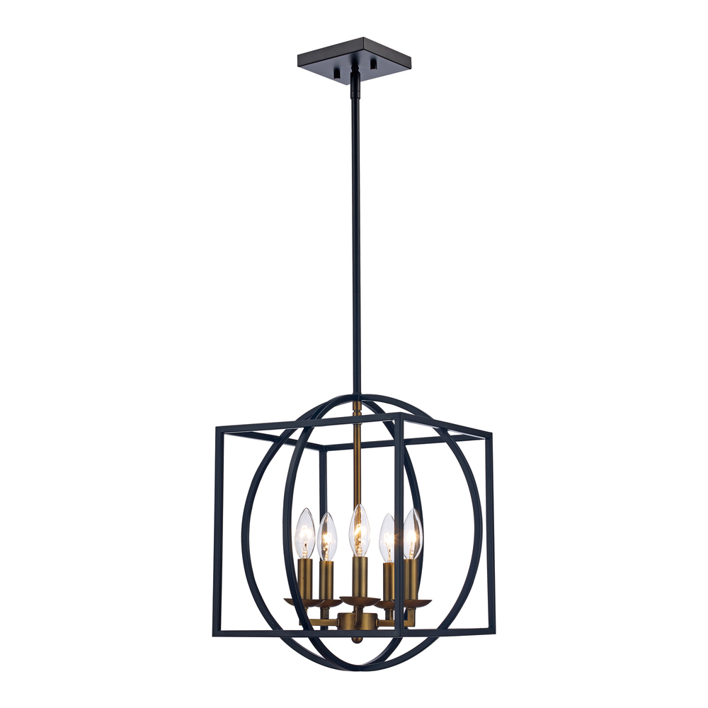 Arzio 5-Light Two-Tone Cage Chandelier