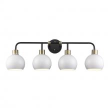 Trans Globe 22534 BKAG-WH - Indigo Vanity Lighting Black/Antique Gold White