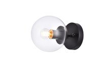 Elegant LD2450BK - Mimi Six Inch Dual Flush Mount and Bath Sconce in Black with Clear Glass