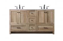 Elegant VF2860DNT - Vanity Cabinet 5Dw 4Dr 60"x19"x34" Natural Oak