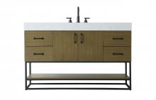 Elegant VF29254MCB - Vanity Cabinet 2Dr 4Dw 54x21.5x34 Chestnut Brown