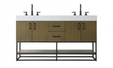 Elegant VF29260DMCB - Vanity Cabinet 4Dr 2Dw 60x21.5x34 Chestnut Brown