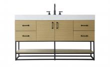 Elegant VF29260MHB - Vanity Cabinet 2Dr 4Dw 60x21.5x34 Honey Brown