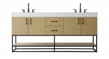 Elegant VF29272DMHB - Vanity Cabinet 4Dr 2Dw 72x21.5x34 Honey Brown
