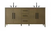 Elegant VF29372DMCB - Vanity Cabinet 4Dr 3Dw 72x21.5x35 Chestnut Brown