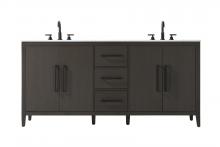 Elegant VF29372DMMB - Vanity Cabinet 4Dr 3Dw 72x21.5x35 Mocha Brown