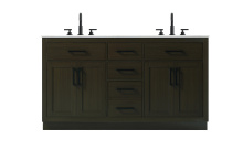 Elegant VF29760DMMB - Vanity Cabinet 4Dr5Dw 60"W x 22"D x 35''H Mocha Brown