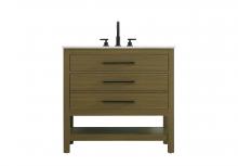 Elegant VF60536MCB - Vanity Cabinet 2DW 36"W x 22"D x 34"H Chestnut Brown