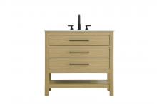 Elegant VF60536MHB - Vanity Cabinet 2DW 36"W x 22"D x 34"H Honey Brown